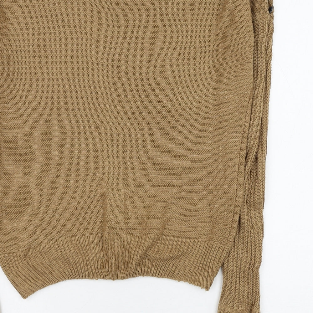 PEP&CO Womens Brown Round Neck Acrylic Pullover Jumper Size 8