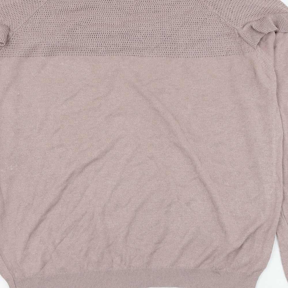 NEXT Womens Pink Round Neck Viscose Pullover Jumper Size 12