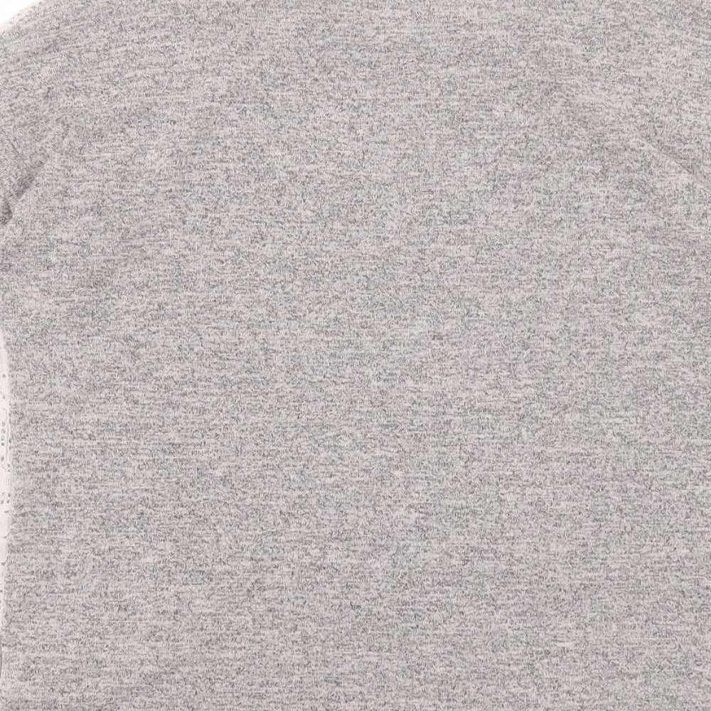 Warehouse Womens Grey Crew Neck Polyester Pullover Jumper Size 10