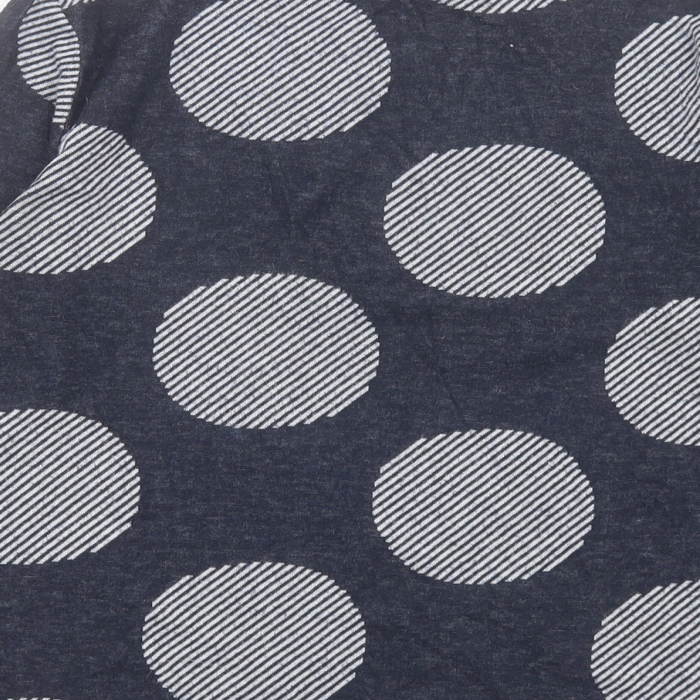 Marks & Spencer Womens Blue Crew Neck Polka Dot Polyester Pullover Jumper Size 10
