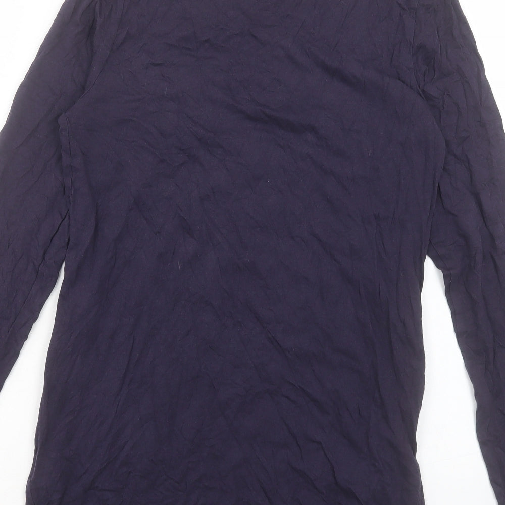 New Look Womens Blue Cotton Basic T-Shirt Size 10 Crew Neck