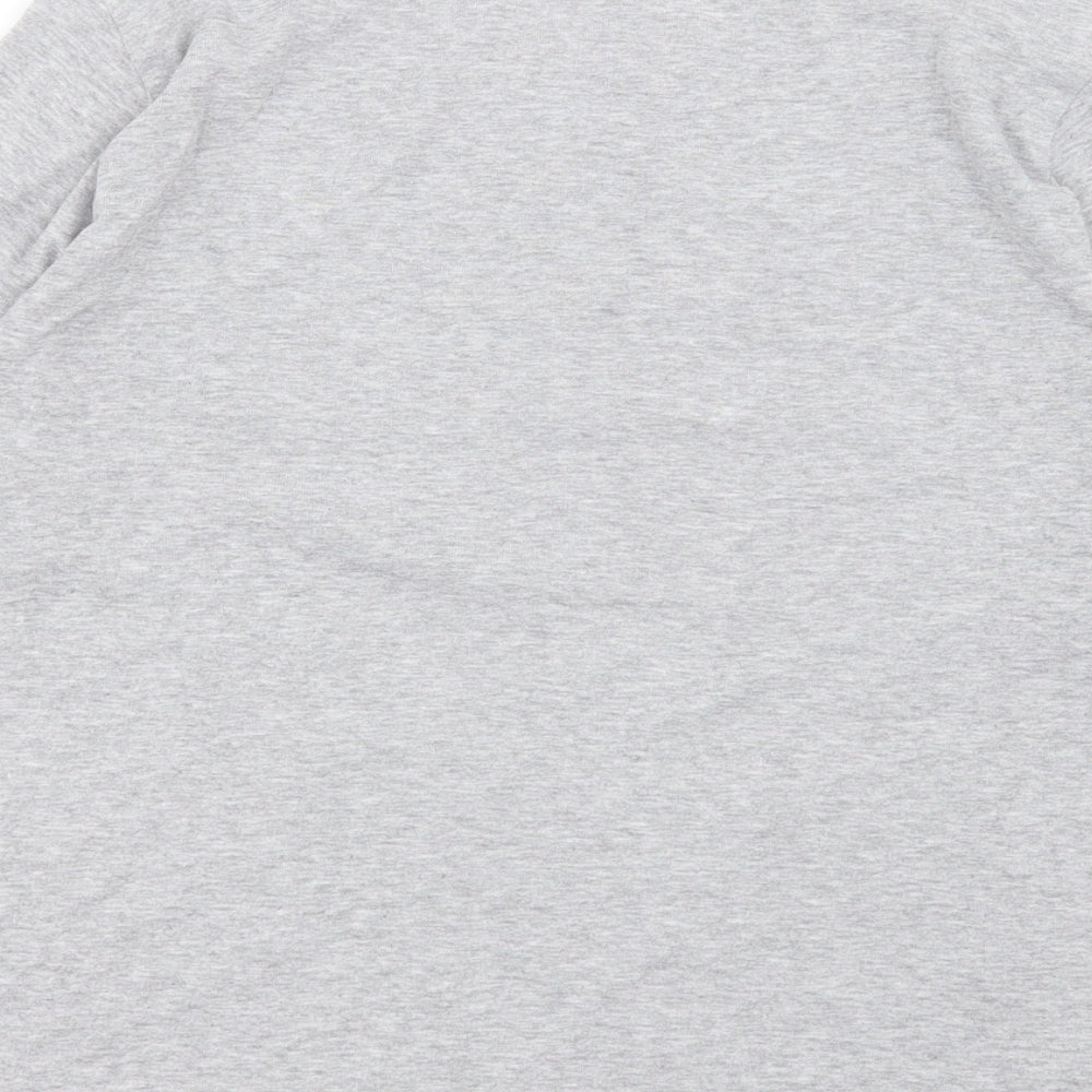 Authentics Womens Grey Polyester Basic T-Shirt Size 14 Crew Neck