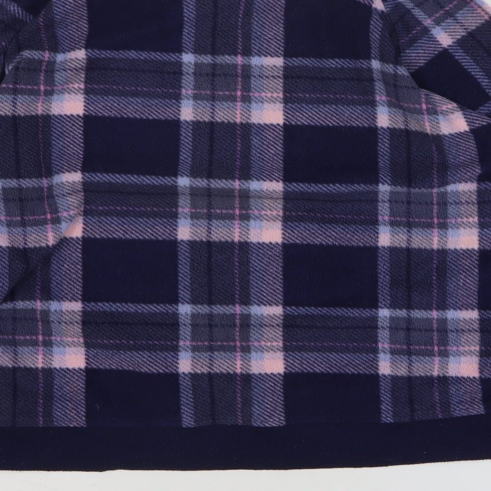 New Look Womens Blue Plaid 100% Polyester Pullover Sweatshirt Size M