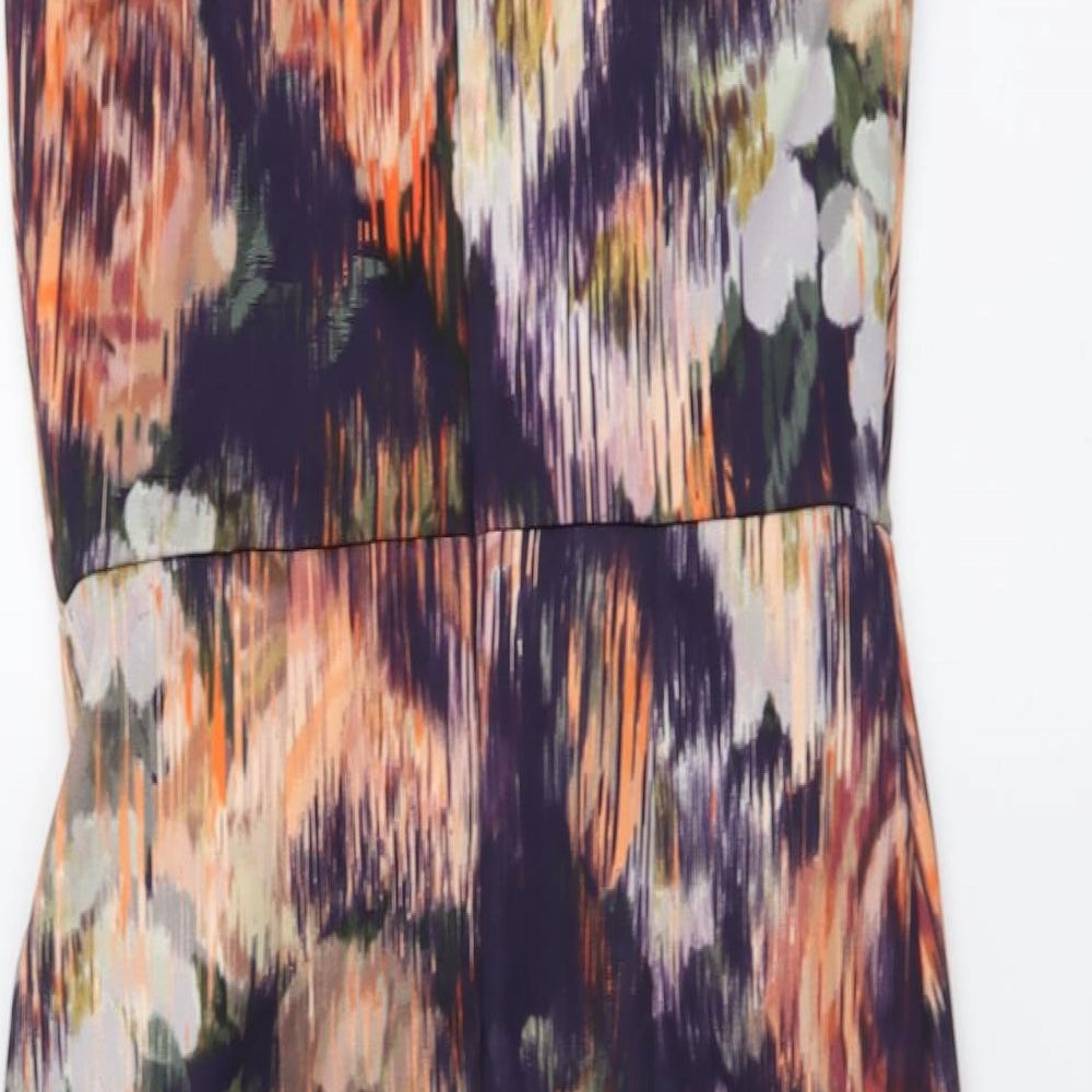 Coast Womens Multicoloured Floral Polyester Bodycon Size 8 Halter Pullover