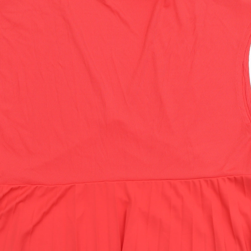 Zara Womens Red Polyester Basic Blouse Size M V-Neck