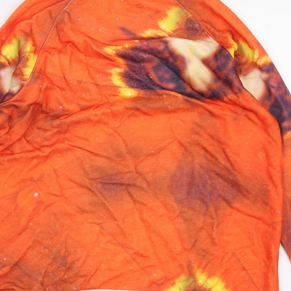 Via Delle Rose Womens Red Floral Polyester Pullover Sweatshirt Size S Pullover