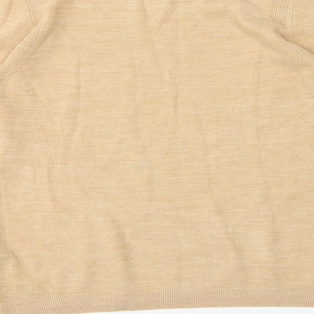 Marks & Spencer Womens Brown Crew Neck Acrylic Pullover Jumper Size 12
