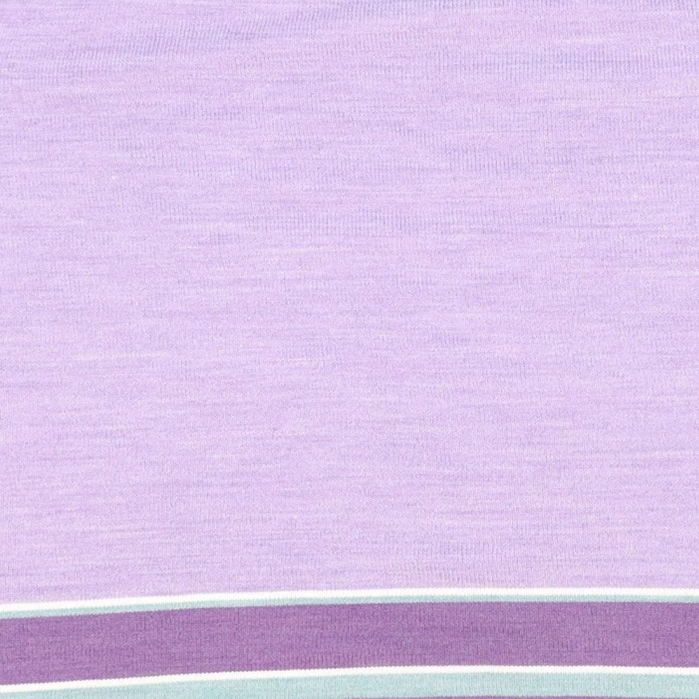 Marks & Spencer Womens Purple Round Neck Striped Acrylic Pullover Jumper Size 22