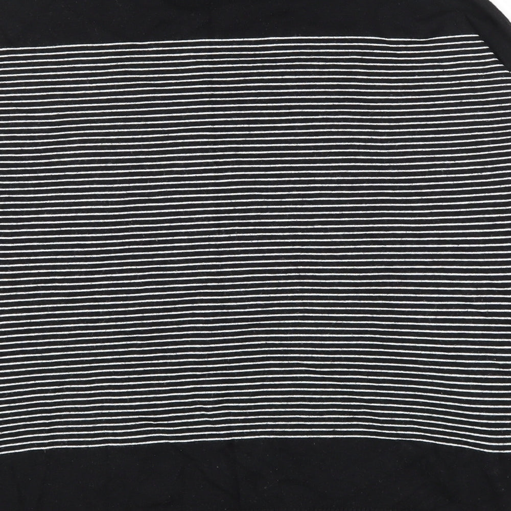 Atmosphere Womens Black Round Neck Striped Polyamide Pullover Jumper Size 14