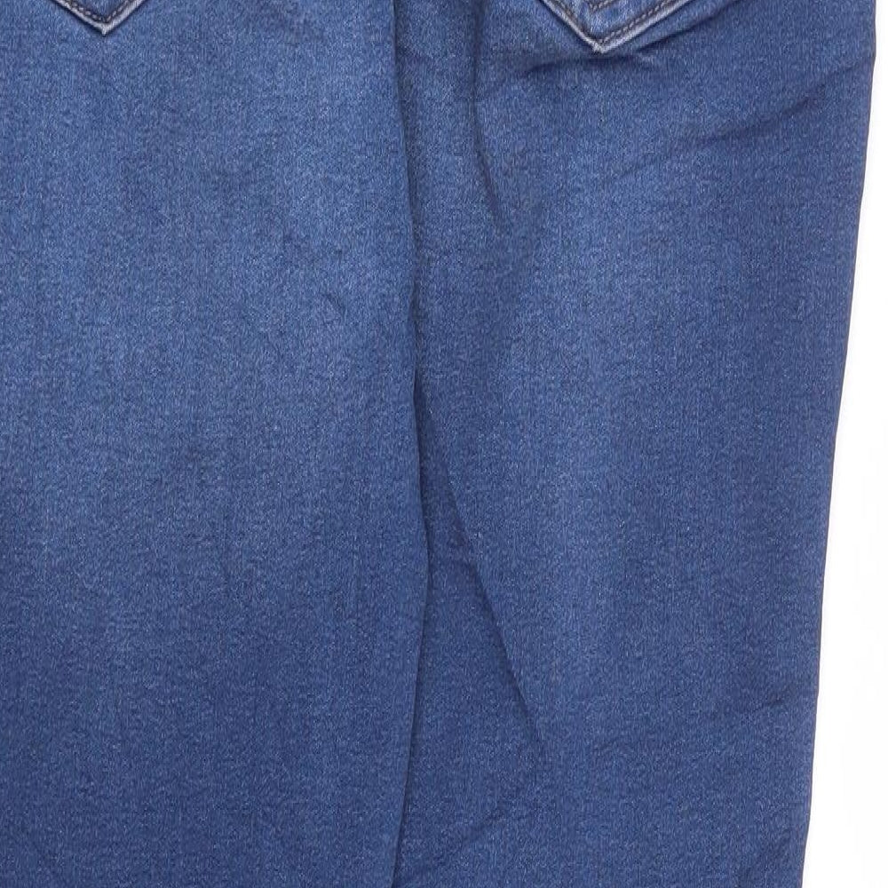 Marks & Spencer Womens Blue Cotton Flared Jeans Size 12 L26 in Regular - Short Length