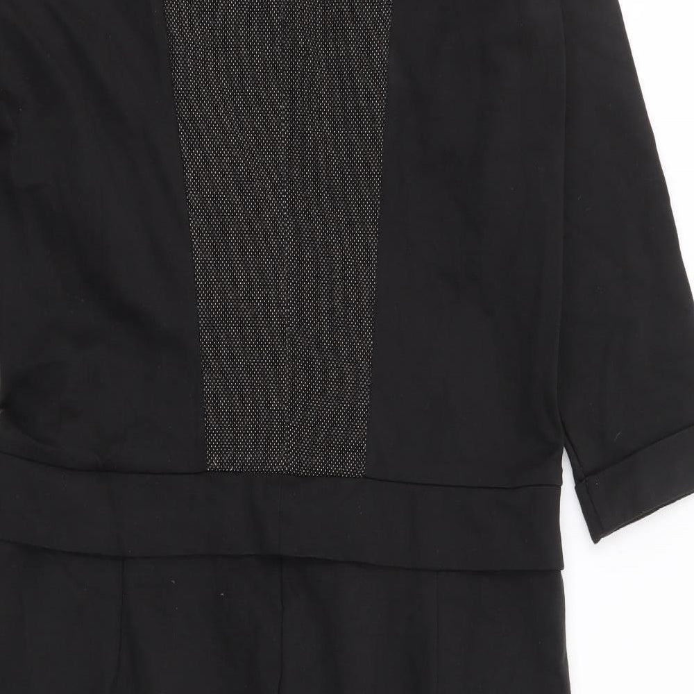 Sandwich Womens Black Geometric Viscose Pencil Dress Size 10 Round Neck Zip