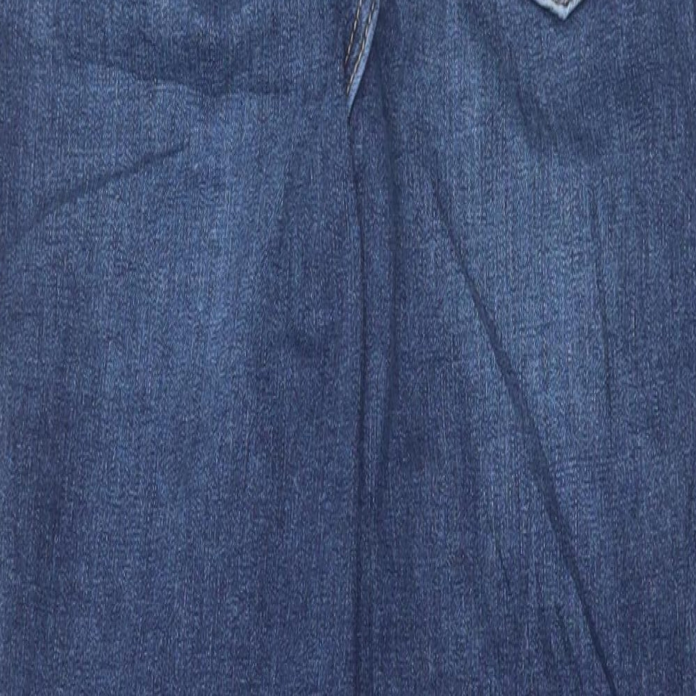 Marks & Spencer Womens Blue Cotton Skinny Jeans Size 8 L27 in Regular Button
