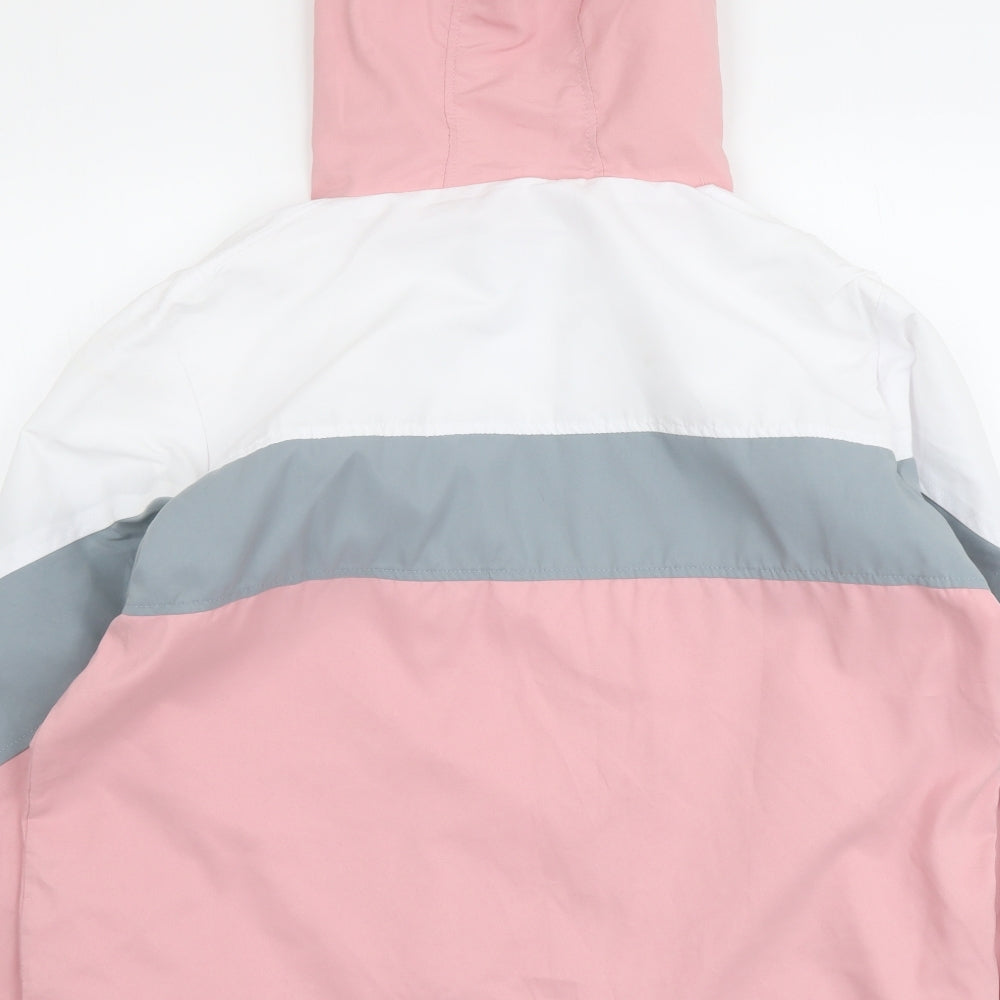 RISING Womens Pink Windbreaker Jacket Size S Zip - Colourblock