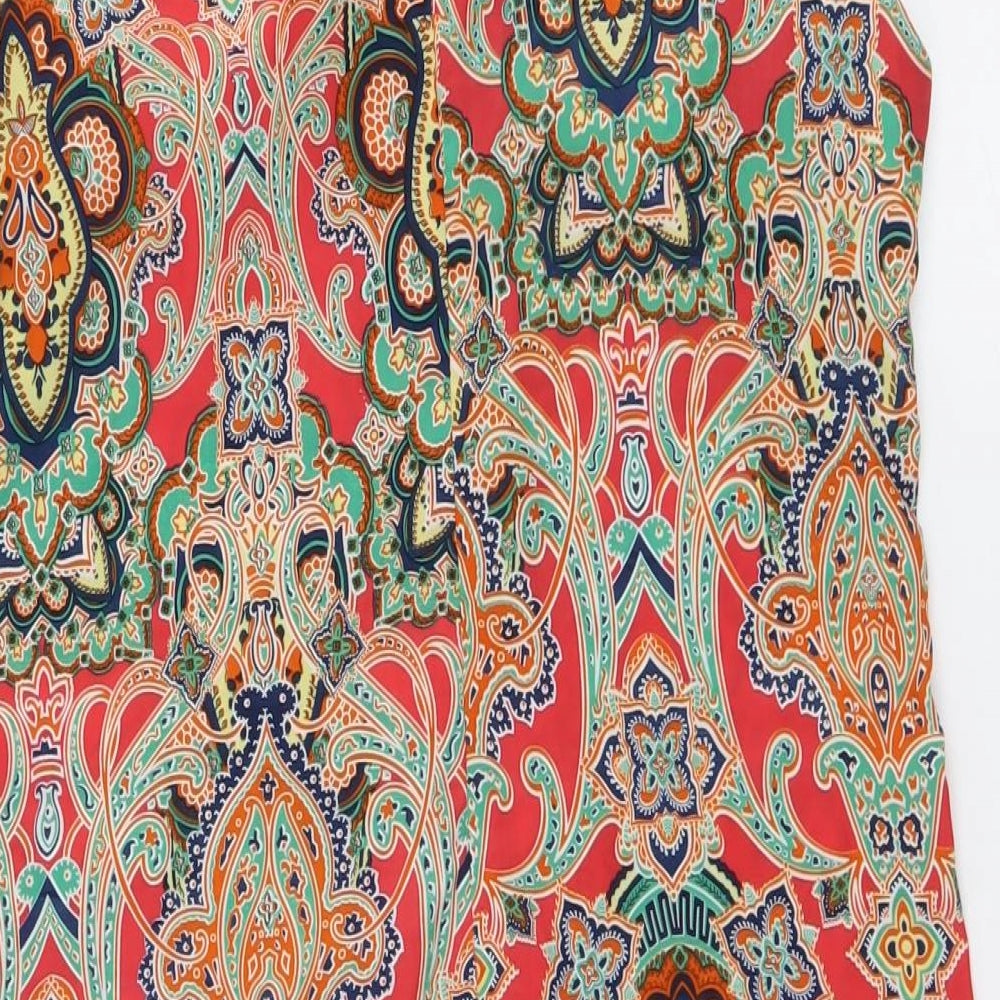 Glamorous Womens Multicoloured Geometric Polyester Mermaid Size 8 Round Neck Zip