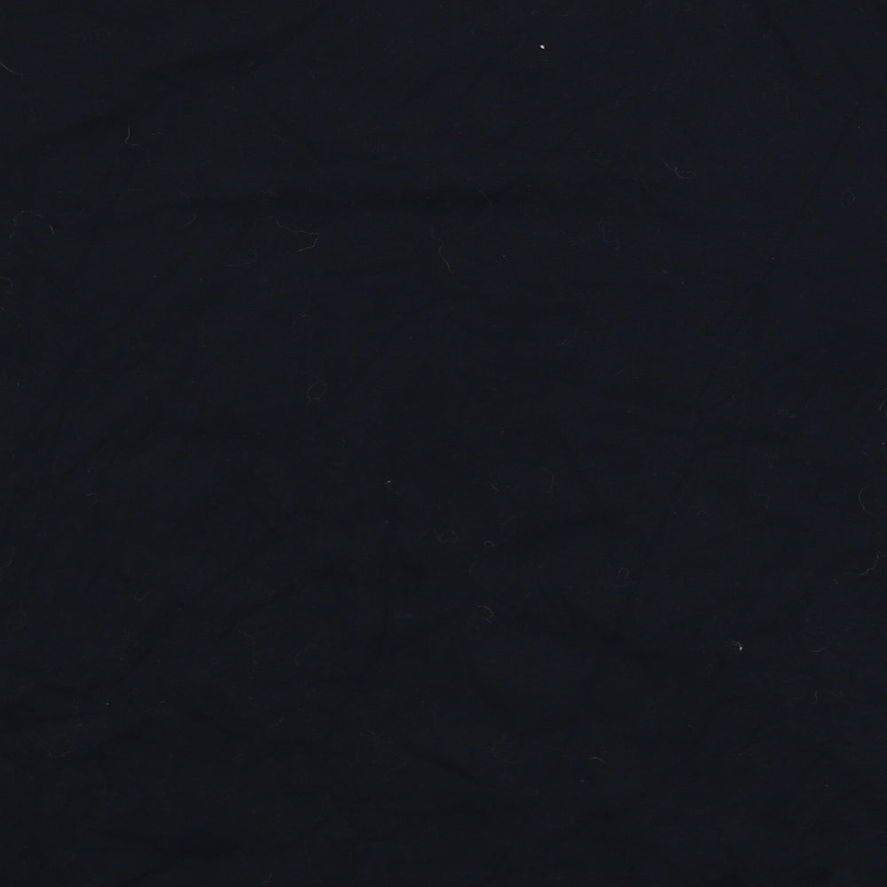 ELVI Womens Black Floral Cotton Basic T-Shirt Size S Round Neck