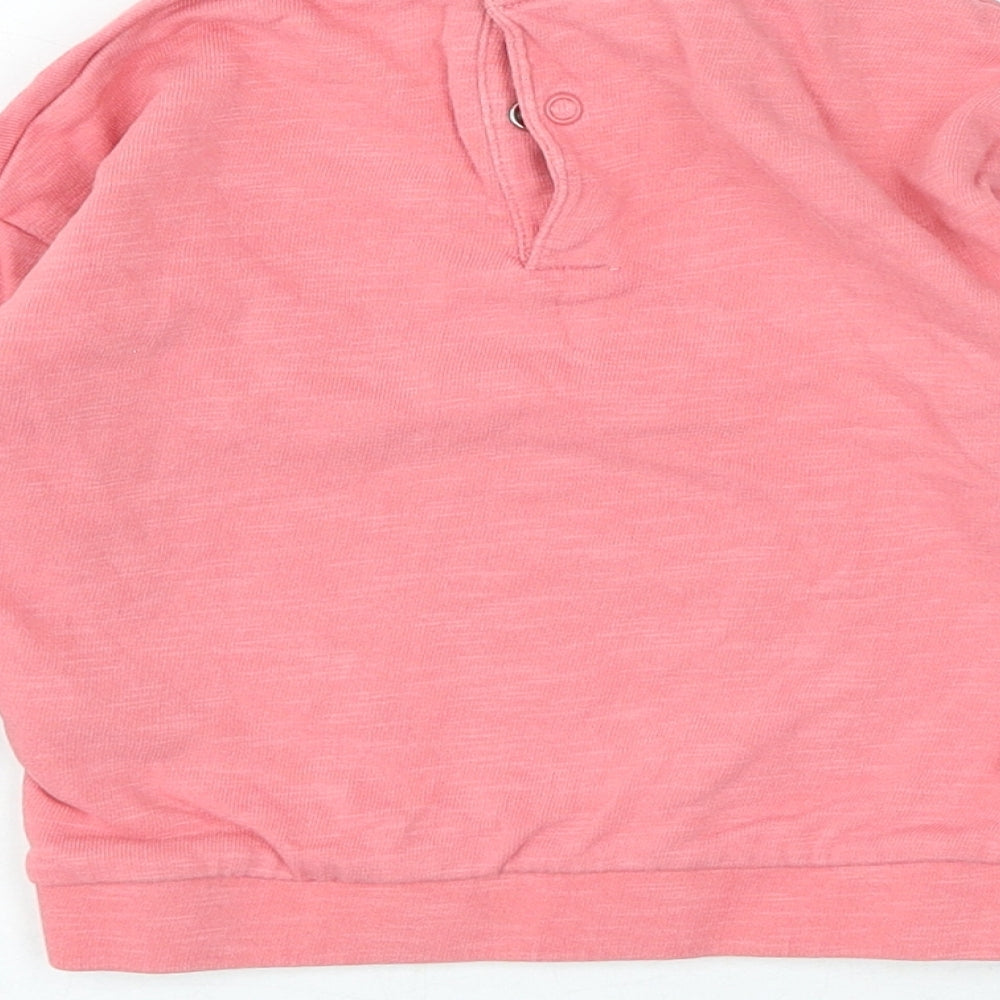 Marks & Spencer Girls Pink Cotton Pullover Jumper Size 6-9 Months Snap - Summer Snoopy