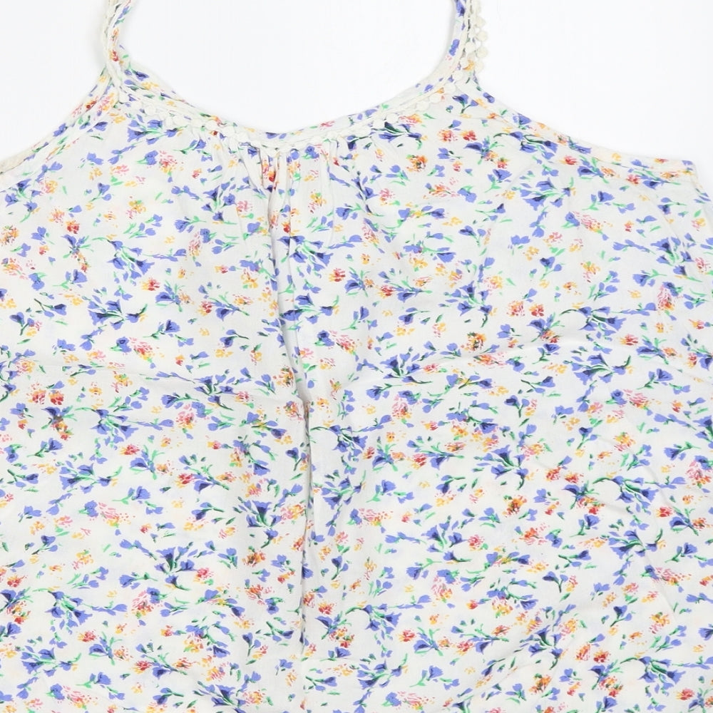 Peacocks Womens Multicoloured Floral Viscose Camisole Blouse Size 8 V-Neck