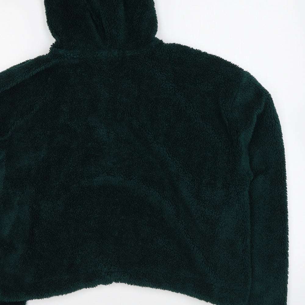Topshop Womens Green Polyester Pullover Hoodie Size 6 Zip