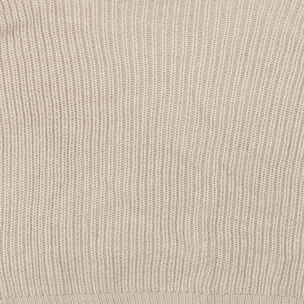 Missguided Womens Beige Round Neck Acrylic Pullover Jumper Size S