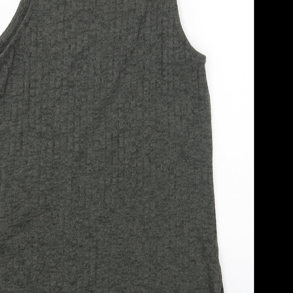 New Look Womens Green Polyester Camisole T-Shirt Size 8 Round Neck