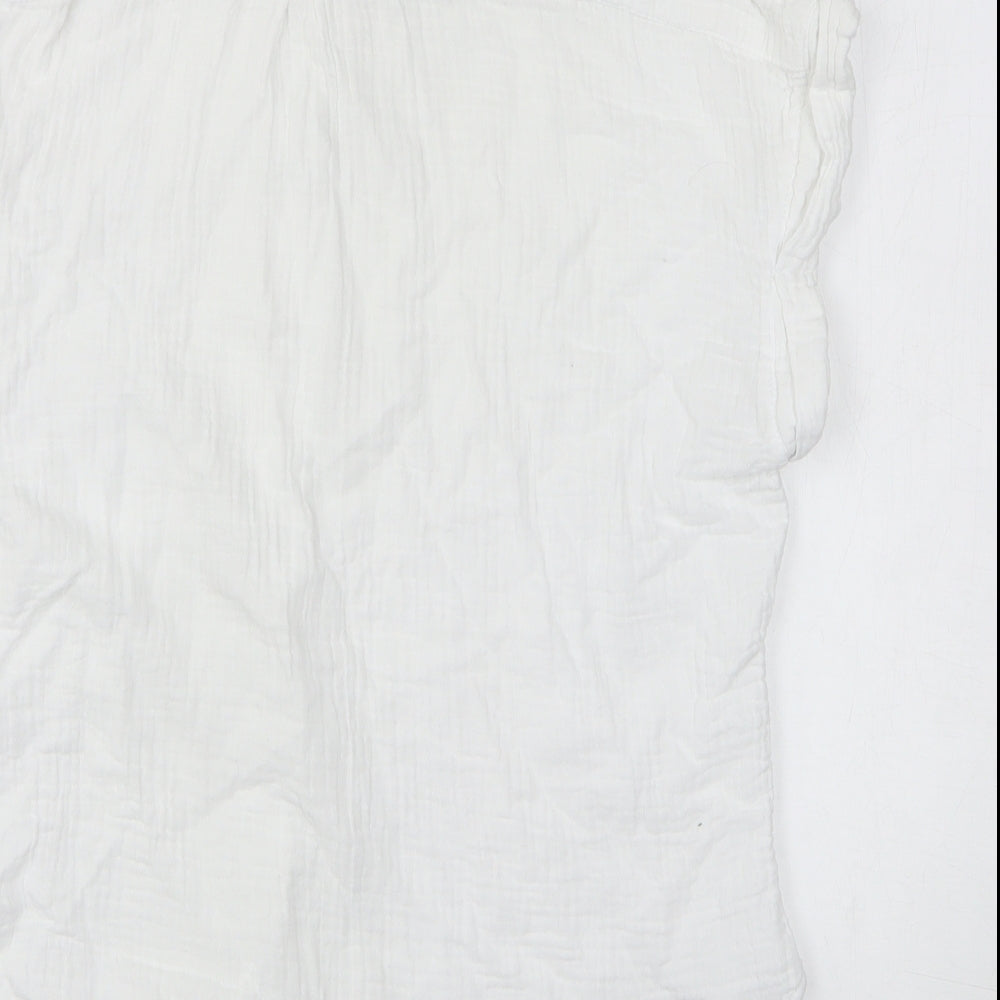 Just Living Mens White Cotton Button-Up Size S Collared Button