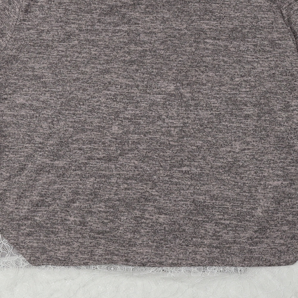 Atmosphere Womens Grey Round Neck Polyester Pullover Jumper Size 14 - Lace Detail