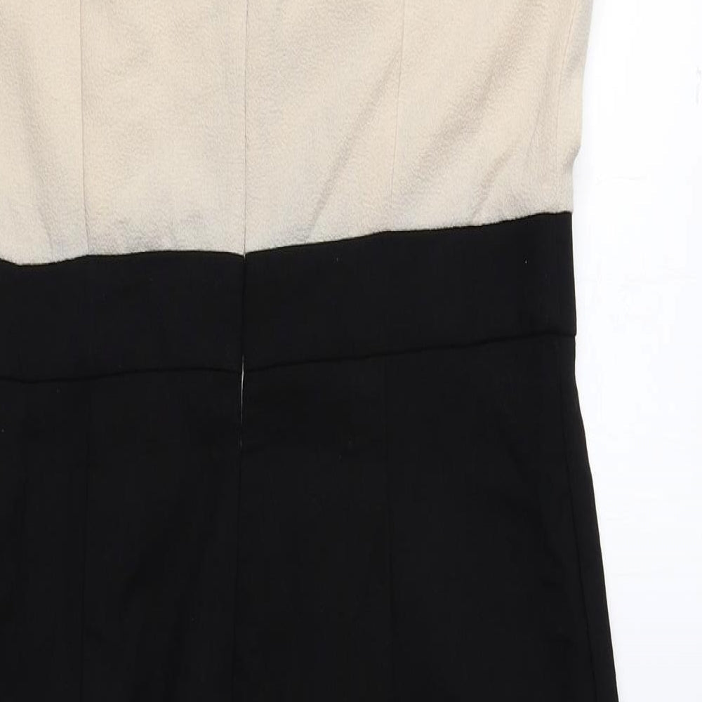 Collection London Womens Beige Polyester A-Line Size 12 Round Neck Zip