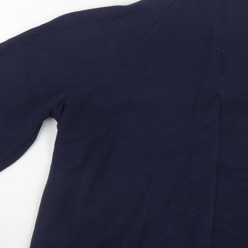Marks & Spencer Womens Blue High Neck Polyester Pullover Jumper Size 12