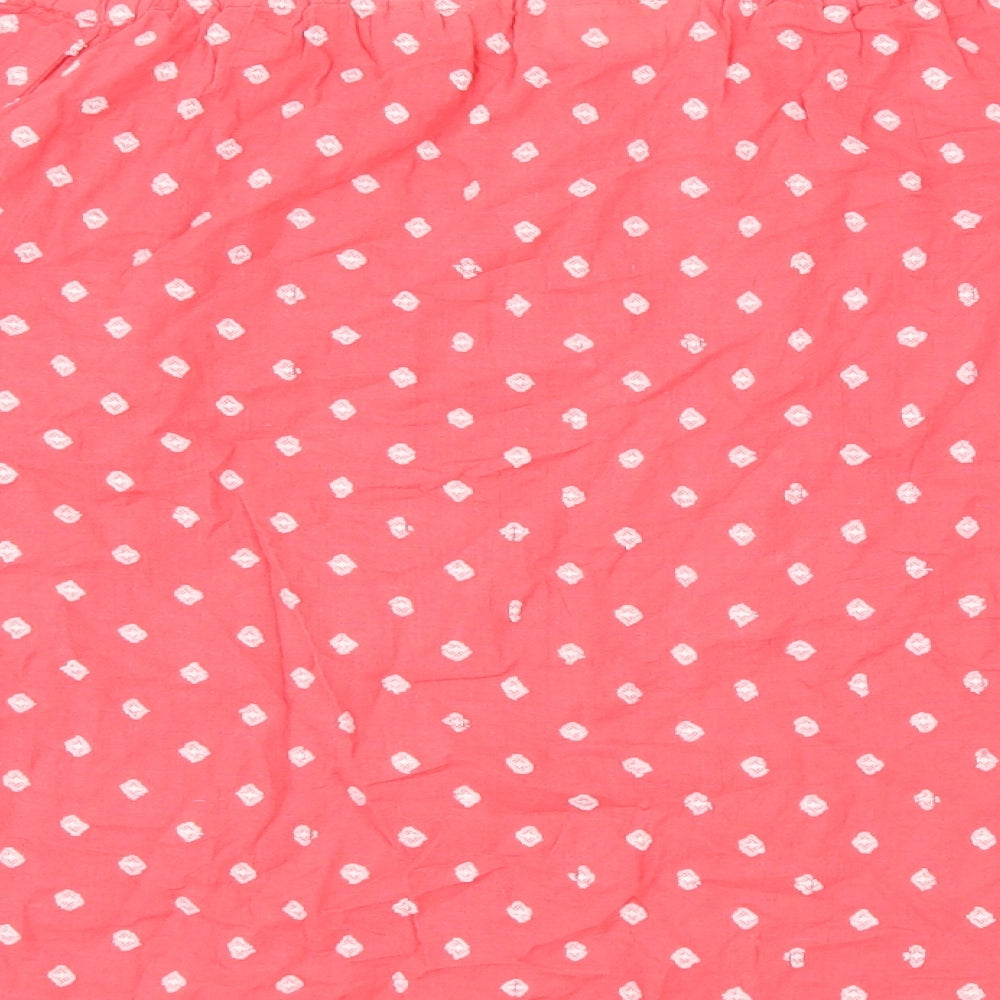 H&M Womens Pink Geometric Cotton Basic Blouse Size 14 Off the Shoulder