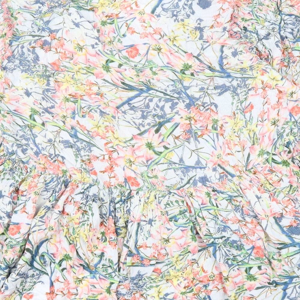 Cerulean Womens Multicoloured Floral Viscose Basic Blouse Size S Boat Neck