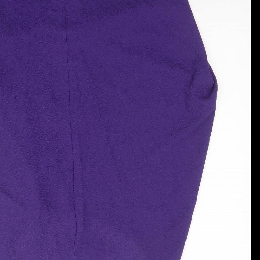 H&M Womens Purple Polyester Tunic Blouse Size 12 Round Neck