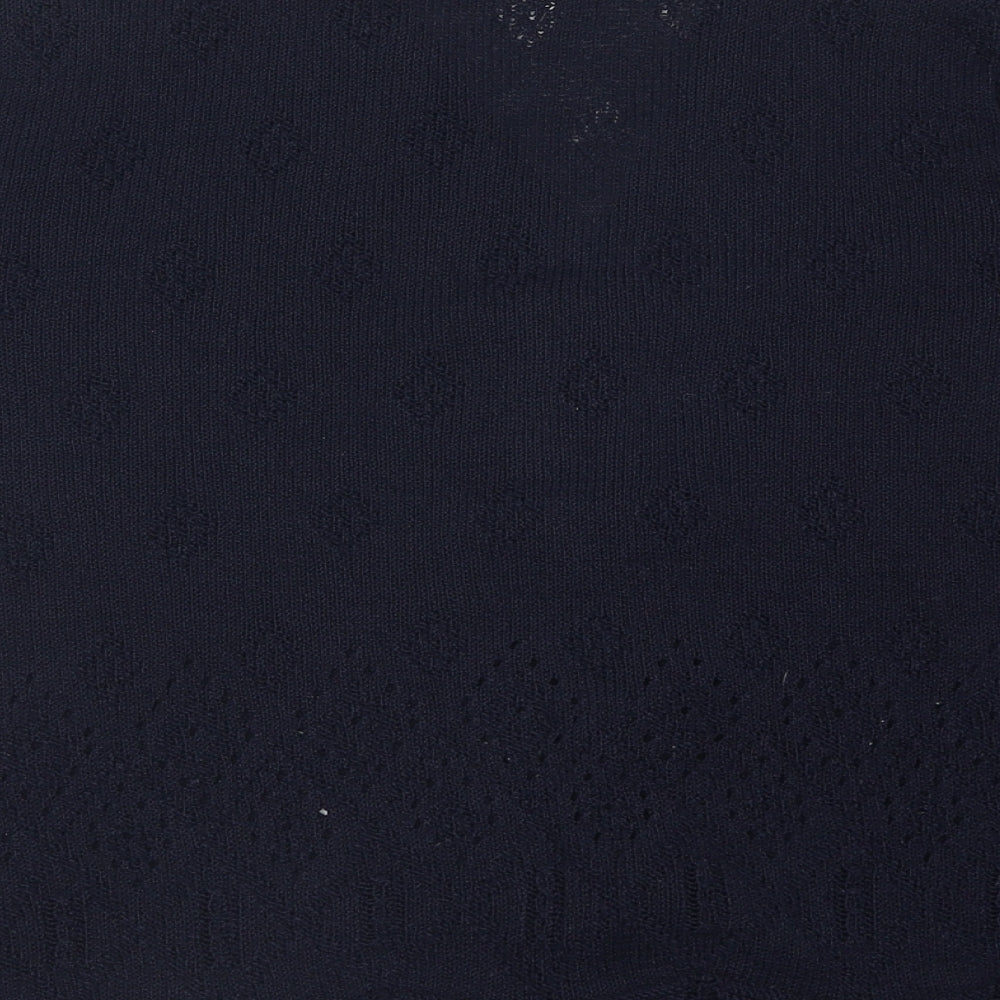 Marks and Spencer Womens Blue V-Neck 100% Cotton Cardigan Jumper Size 10 - Buttons