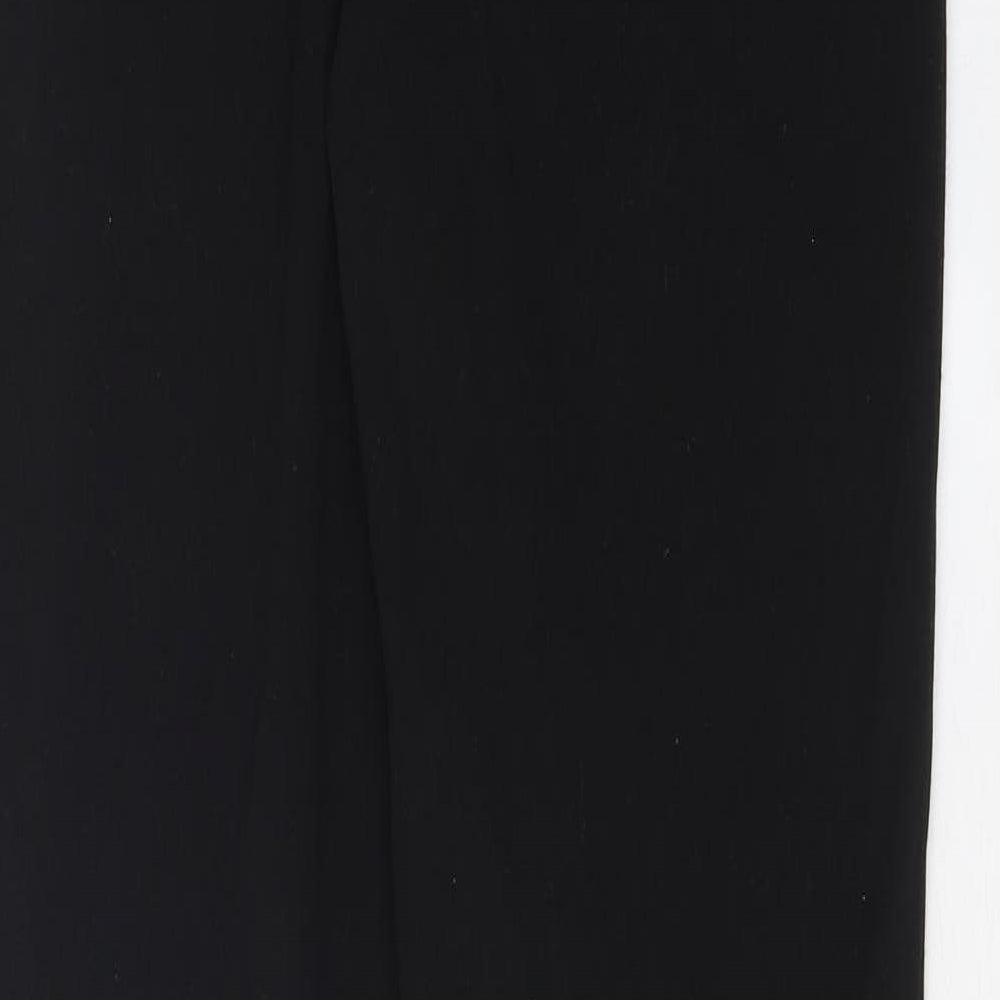 Marks & Spencer Womens Black Polyester Trousers Size 8 L38 in Regular Zip