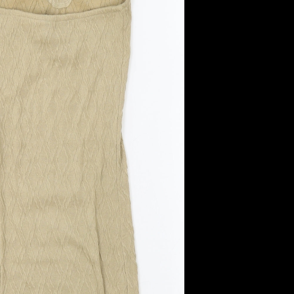 Divided Womens Beige Polyester Bodycon Size S Halter