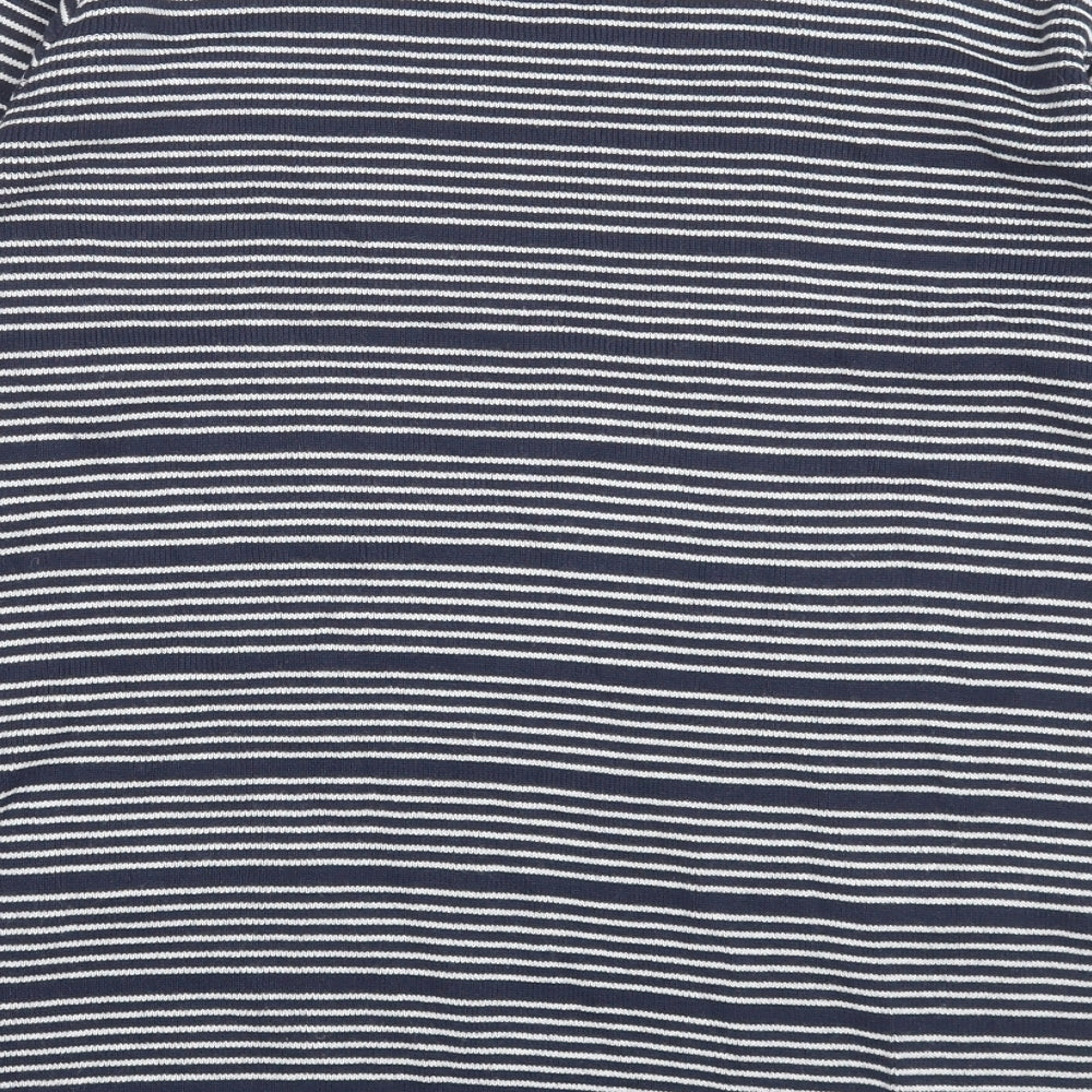 Chianti Womens Blue Crew Neck Striped Cotton Pullover Jumper Size XL