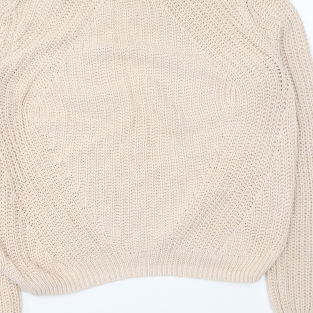 H&M Womens Pink Round Neck Cotton Pullover Jumper Size M
