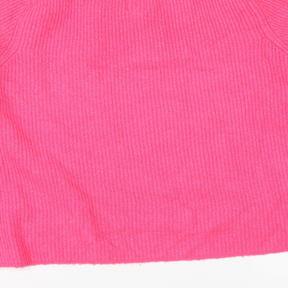 River Island Womens Pink Round Neck Acrylic Pullover Jumper Size 10