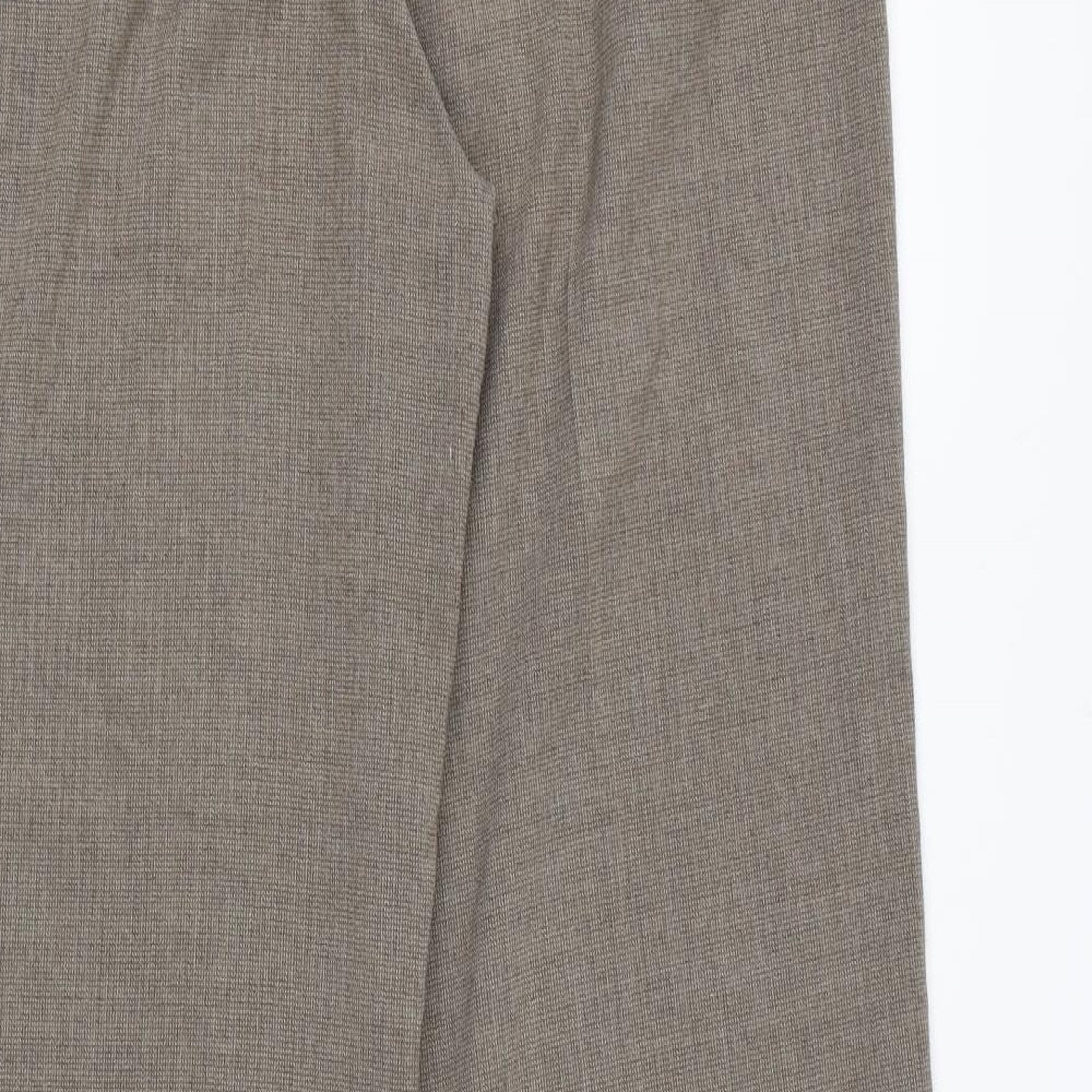 NEXT Womens Brown Polyester Trousers Size 31 in L30 in Regular Hook & Eye