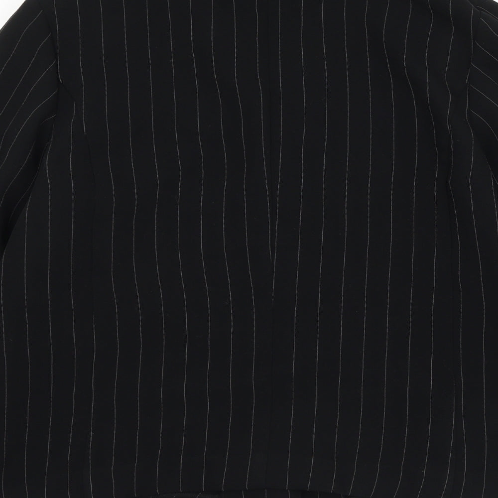 Marcona Womens Black Striped Jacket Blazer Size 10 Button