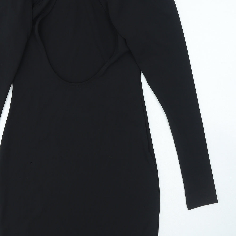 Zara Womens Black Polyester Mini Size S Round Neck Pullover