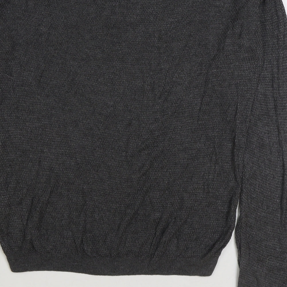Dorothy Perkins Womens Grey Acrylic Basic T-Shirt Size 6 Round Neck