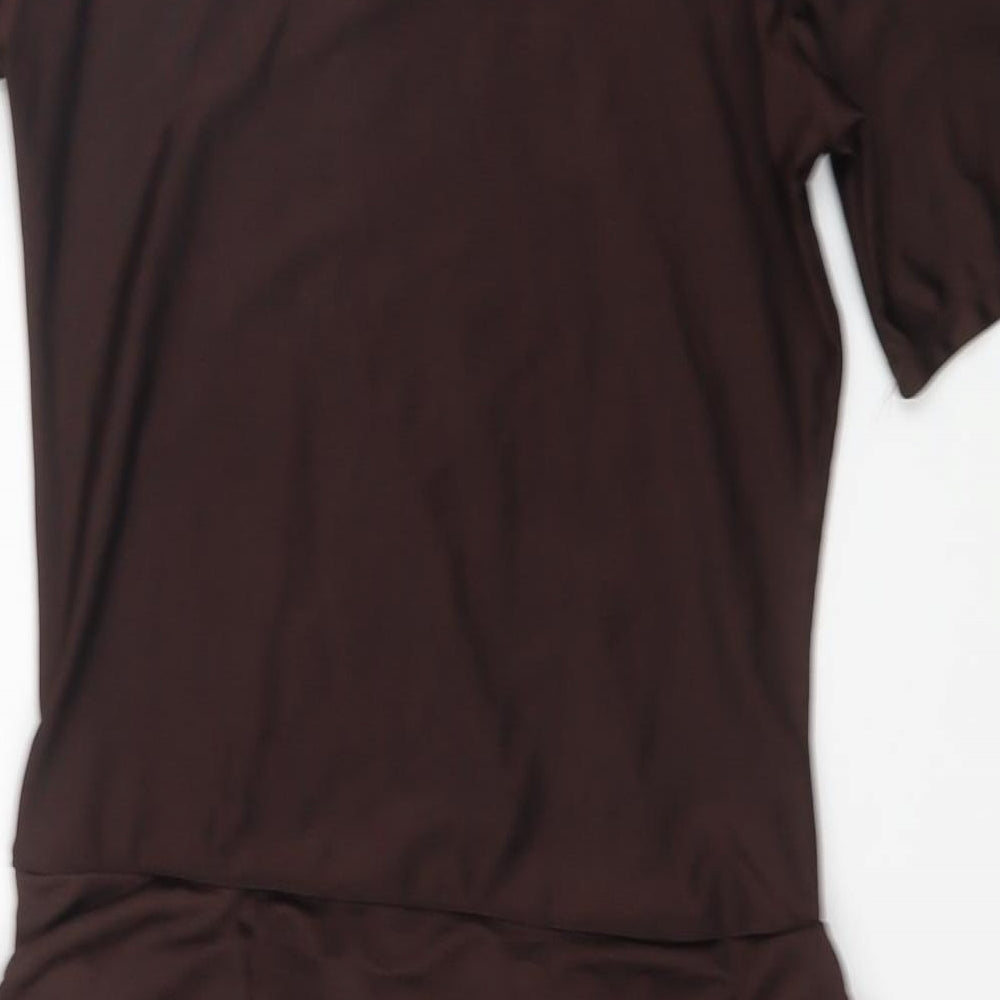 HAT Girls Brown Polyester Unitard One-Piece Size L Pullover - Heart