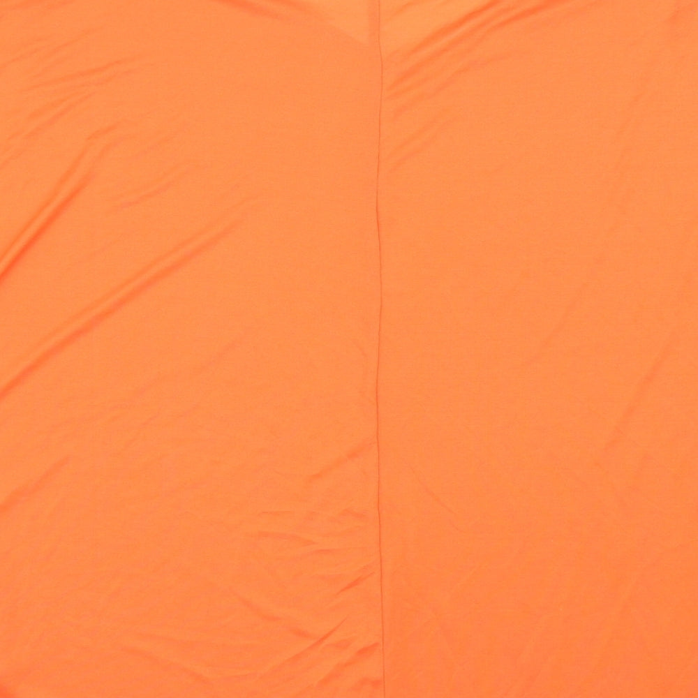Marina Kaneva Womens Orange Polyester Basic Blouse Size 22 Round Neck