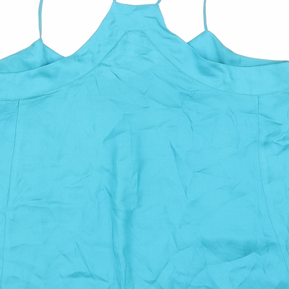 River Island Womens Blue Polyester Camisole T-Shirt Size 10 V-Neck