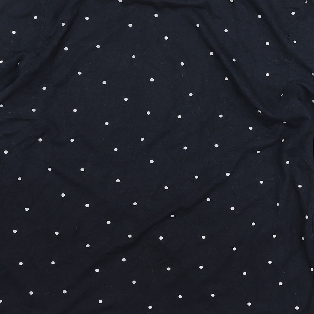 Topshop Womens Blue Polka Dot Cotton Basic T-Shirt Size S Round Neck - Baby Dreaming