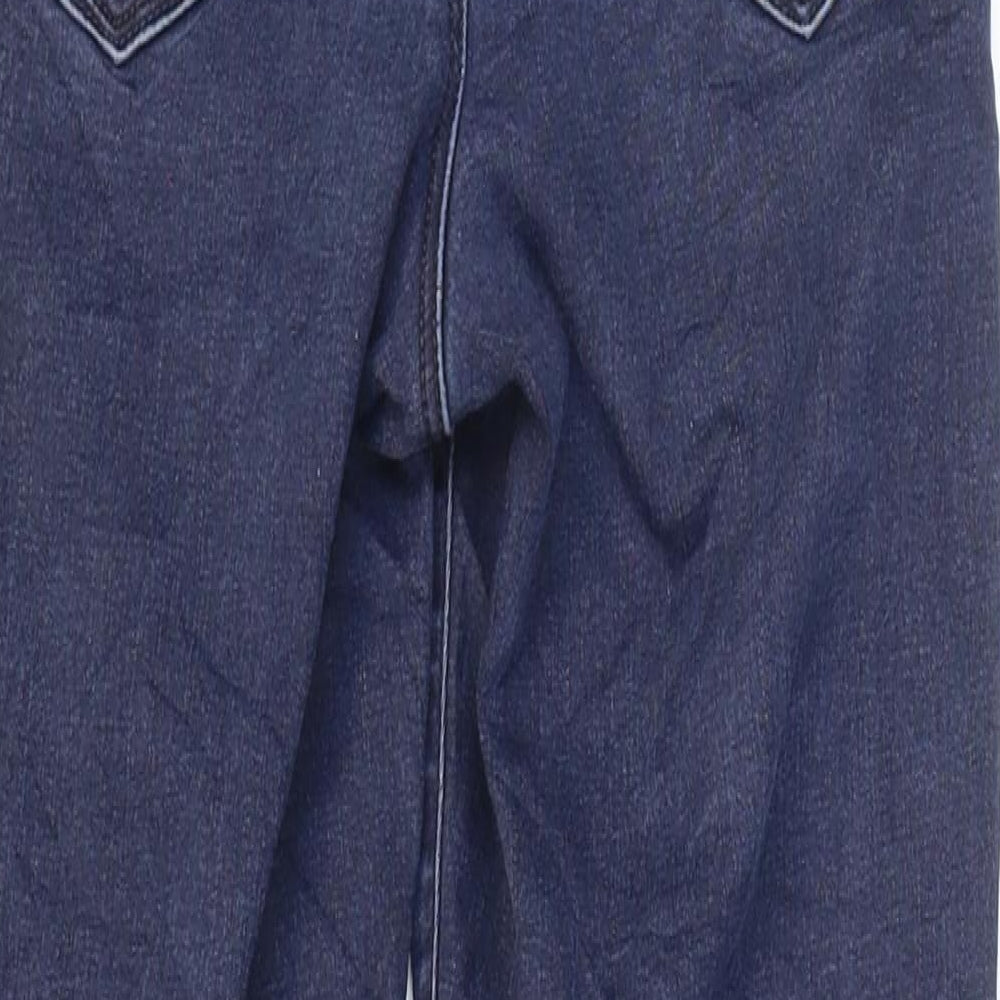 Marks and Spencer Womens Blue Cotton Jegging Jeans Size 8 L25 in Regular Zip