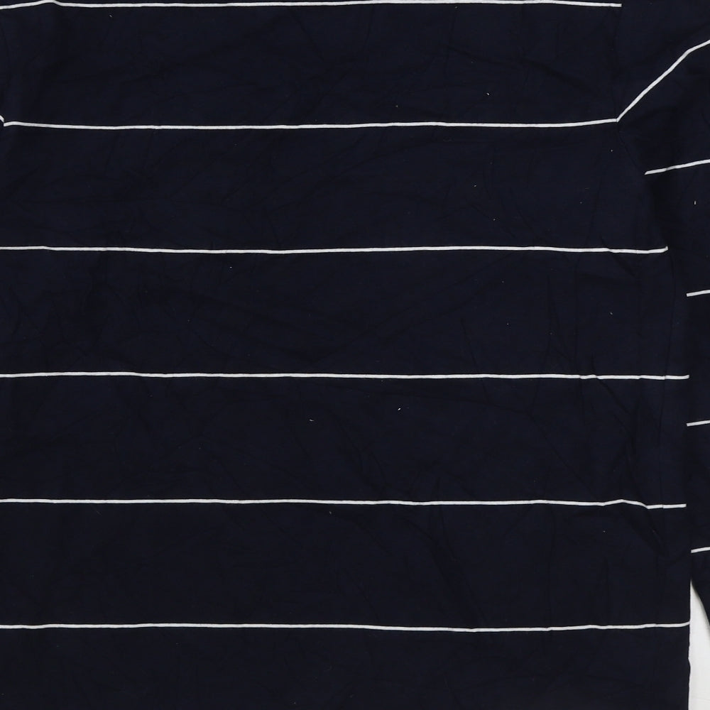 Marks & Spencer Mens Blue Striped Cotton Pullover Sweatshirt Size S