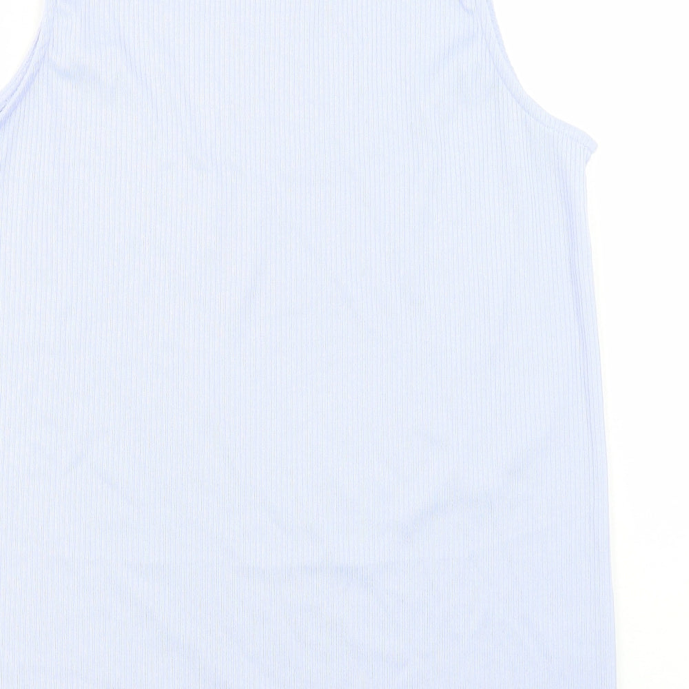 Marks & Spencer Womens Purple Polyester Tunic Tank Size 14 Crew Neck - Ribbed Fabric