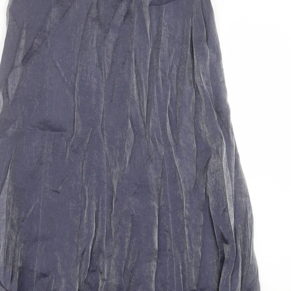 Fisser Womens Blue Polyester A-Line Skirt Size 8 Button