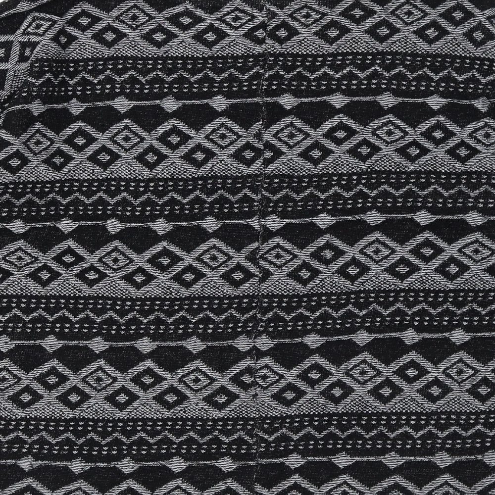 NEXT Womens Black Round Neck Geometric Polyester Pullover Jumper Size 10